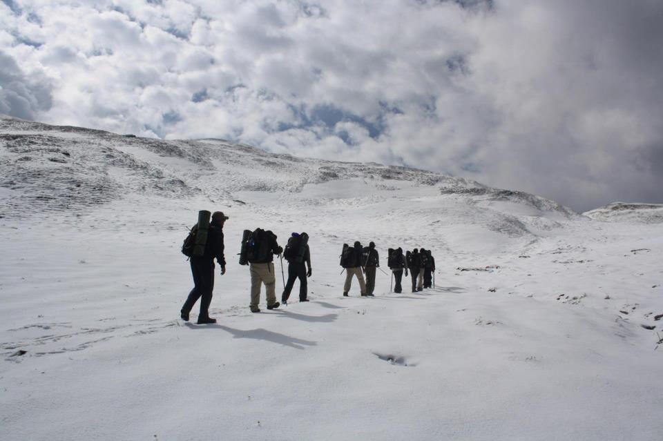 Trekking path to Roopkund, passing near Bedni Bugyal