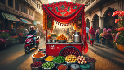 Red Cloth on Chaat-Pakodi Cart Reason